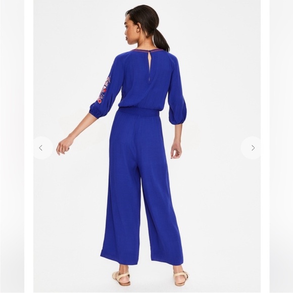 Boden Cobalt Blue Natalie Embroidered Jumpsuit - Picture 2 of 10